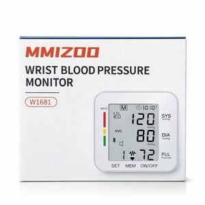 MMIZOO - Wrist Blood Pressure Monitor (W1681) - Digital BP Cuff LCD